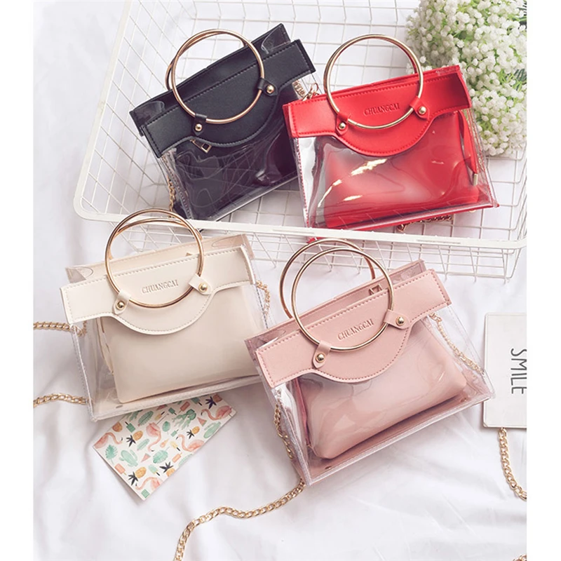 

arrival Women Clear Tote Bag PVC Handbag Shoulder Transparent Beach Clutch Purse arrival