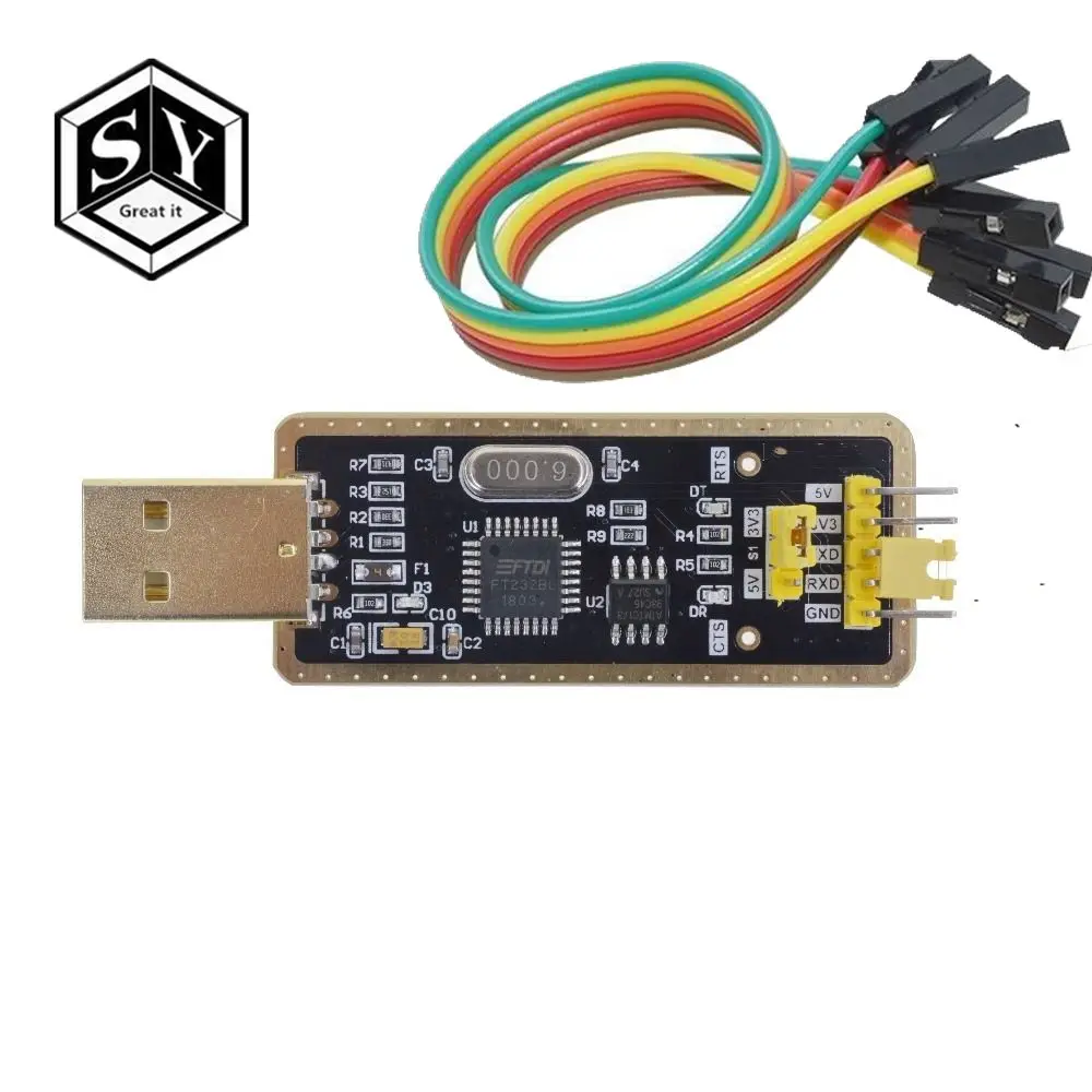 

FT232 FT232BL FT232RL USB 2.0 to TTL Level Download Cable to Serial Board Adapter Module 5V 3.3V Debugger TO 232 support win10