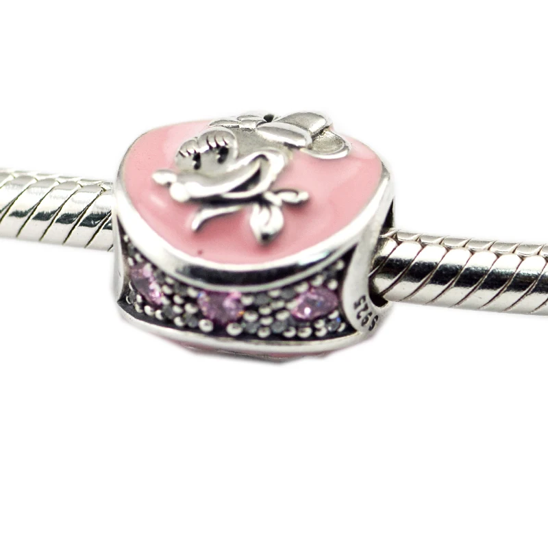 

Pink Vintage Mouse Charm Fashion Beads For Jewelry Making Fits Sterling Silver Jewelry Bracelets For Woman Gift