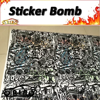 

Car Styling Family Lover Sticker Bomb Wrapping Vinyl Stickerbomb Camouflage Car Wrap Sticker Film Motorcycle Truck Covers Wraps