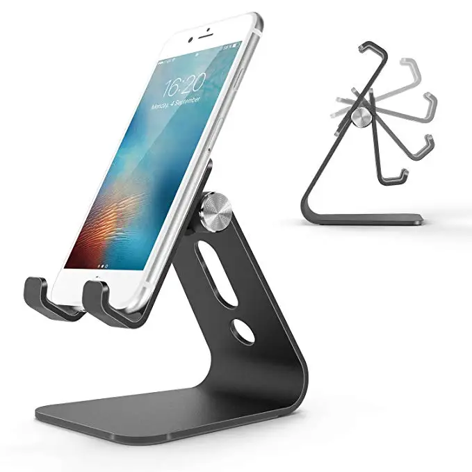 

WiHOO Cell Phone Stand Adjustable Aluminum Desktop Cellphone Tablet Stand Holder for Cellphones and E-Readers