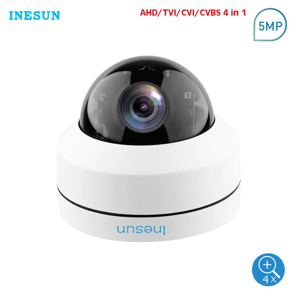 Inesun Купольные Камеры видеонаблюдения 5MP Super HD 4-в-1(TVI/AHD/CVI/CVBS) 2,8-12 мм объектив с переменным фокусным расстоянием 100ft ИК День/Ночь на открытом воздухе Водонепроницаемый