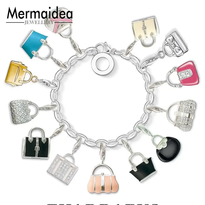 

Charm Pendant Handbag Accessories Club Good Jewelry For Women 2019 Gift 925 Sterling Fit Bag Bracelet