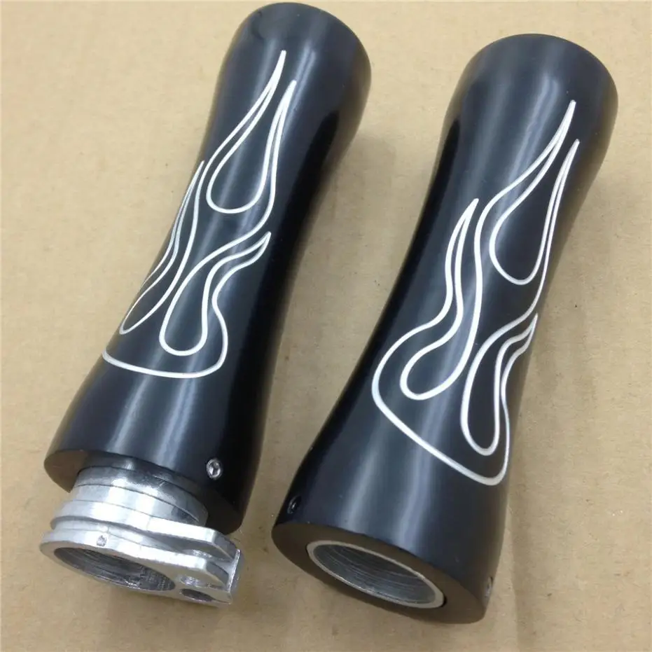 

For Honda for Suzuki for Kawasaki for Yamaha BLACK Motorcycle Flame style 22mm Hand Grips