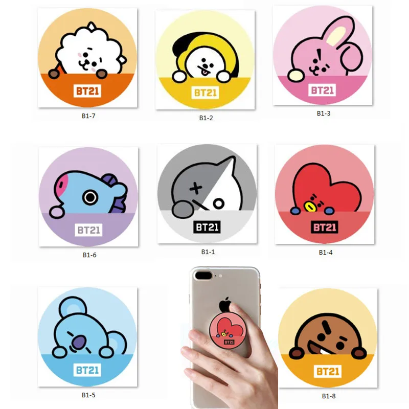 

Bangtan Boys Keychain Mobile Phone Finger Ring Stand Bracket 8T21 COOKY TATA CHIMMY MANG SHOOKY KOYA KPOP Collection WT110