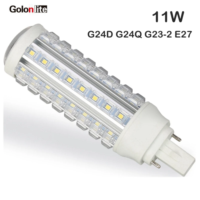 Golonlite g24d G24Q led PL лампа Кукуруза 360 градусов 11 Вт 9 7 5 G24d 3 G24q E26 B22 база светодиодного