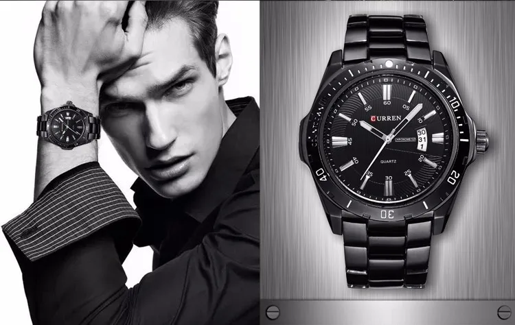 Top Luxury Brand CURREN Men Fashion Casual Business Watches Men's Quartz Clock Male stainless steel Strap Wrist Watch Relogio