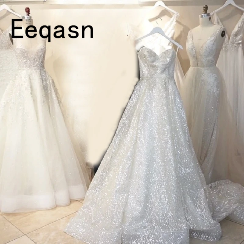 white sequin wedding dress