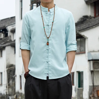 Традиционная китайская одежда Восточная мужская одежда tangsuit Китайская традиционная рубашка традиционная китайская одежда для мужчин CC237 - Цвет: 8