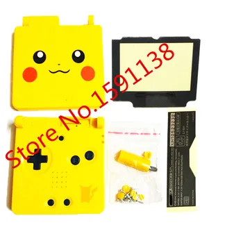 

New Arrival Yellow Color Cartoon Logo Replacement Housing Shell For GameBoyAdvance SP GBASP For Pokemon Console