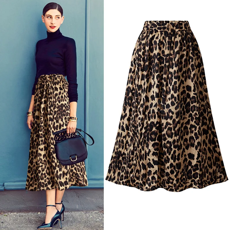 leopard print skirts plus size