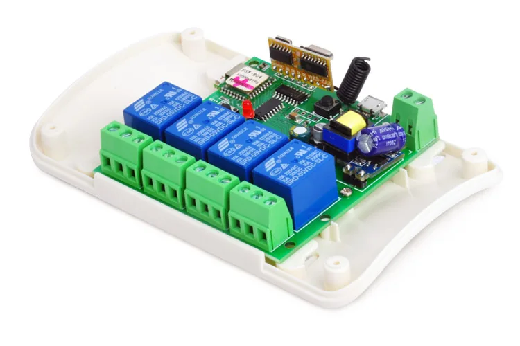 WI-FI выключатель 5 V/dc7-32v 4-полосная реле rf получают перекидывание самоблокирующийся беспроводной пульт дистанционного управления для модули для автоматизации умного дома