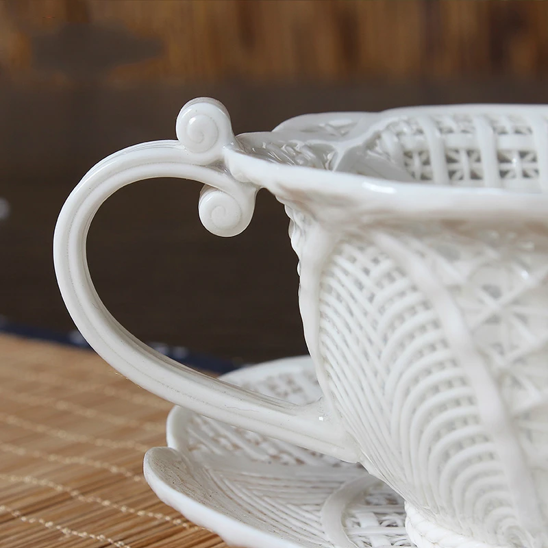 Изысканная ручная вязка пустотелая кофейная кружка уникальная красивая чистая ручная вязка креативная чашка для любителей кофе керамическая