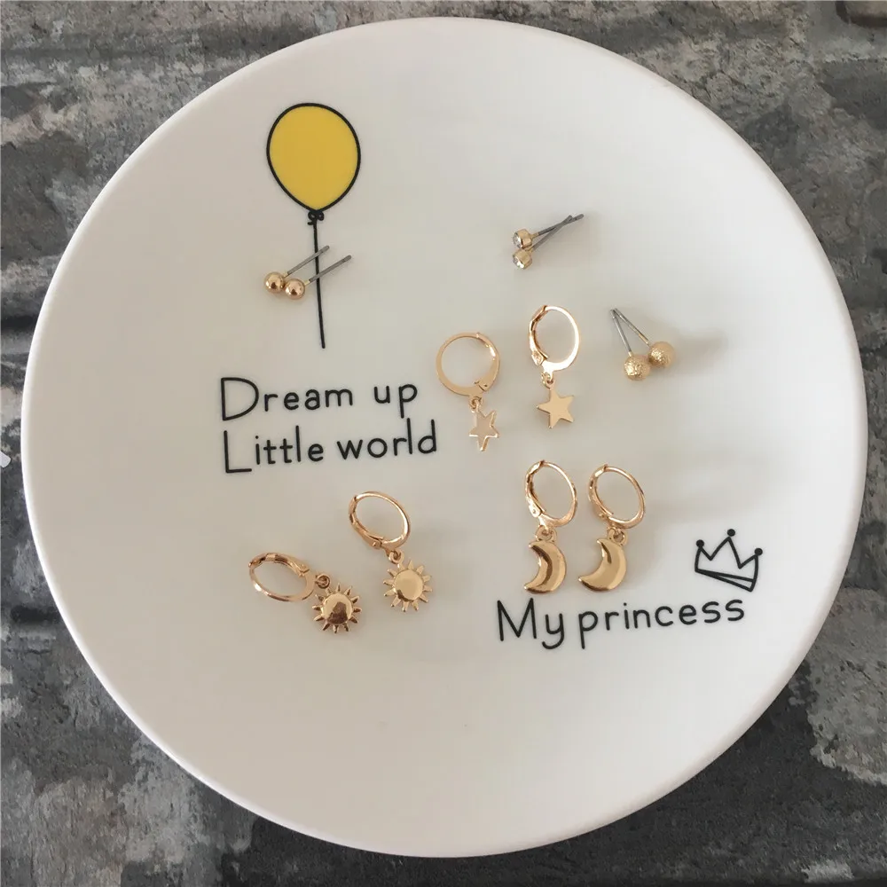 

Trendy Multi Pack Earrings Set For Daily Decoration Lovely Feminist Antique Simple Minimalism For Women Girl