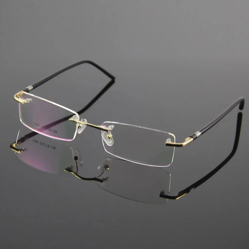 mens designer rimless eyeglasses