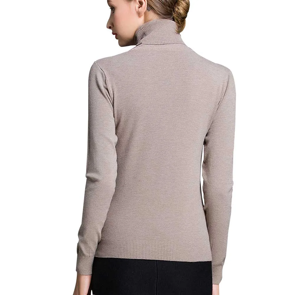 Страуса высокого качества свитер женский Водолазка пуловер зимние топы Однотонный свитер осенний женский свитер, горячая распродажа