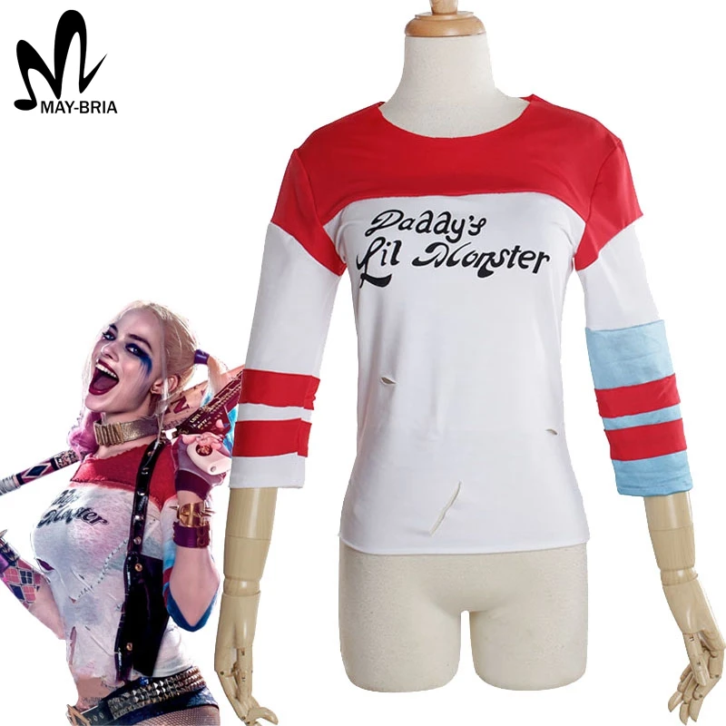 New Batman Harley Quinn suicide squad T shirt harley quinn cosplay