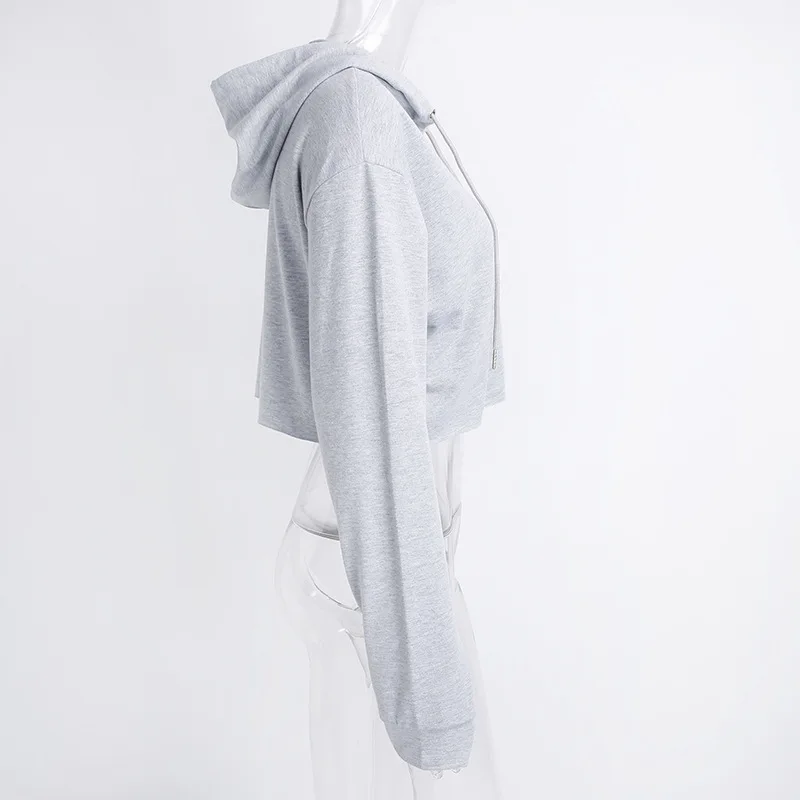Pullovers Hooded Cotton Women's Hoodies Long Sleevele 3 Colors Solid Casual Female Sweatshirt Short Tops 2017 Women's Clothing (8)