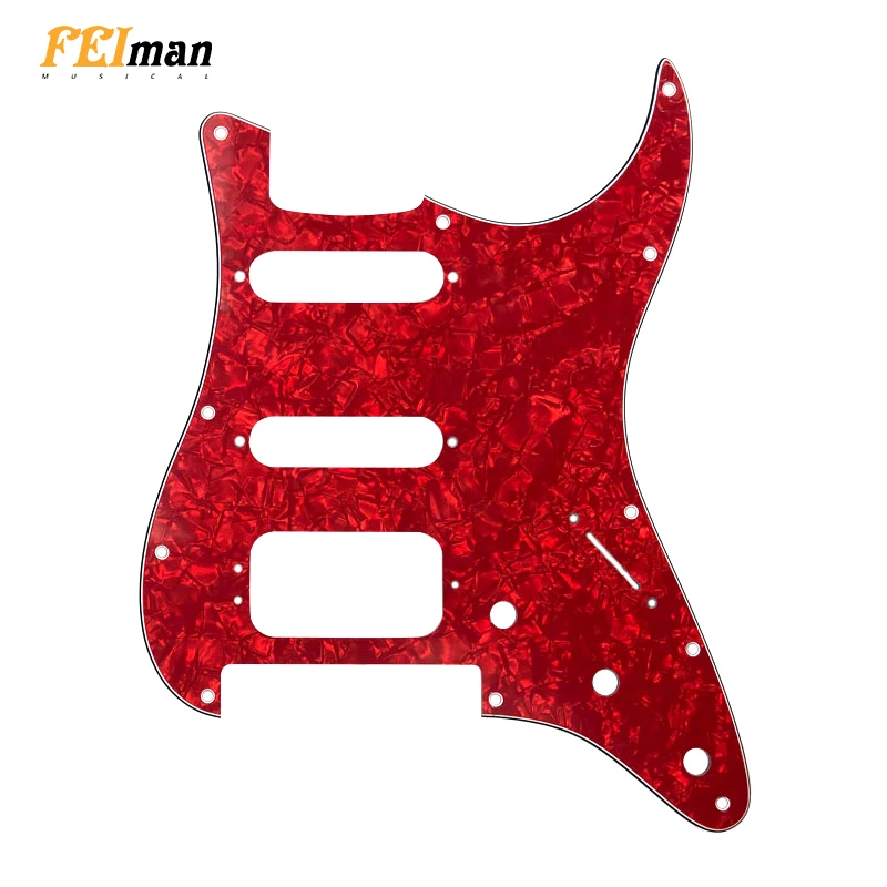 

Pleroo Guitar Accessories strat HSS Pickguard 11 Screw Holes for Fender Deluxe Stratocaster Floyd Rose Bridge Cut guitarra