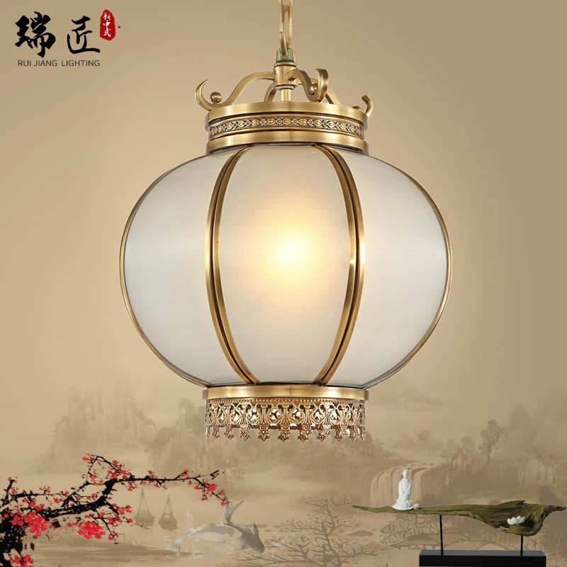 

Chinese Pendant Lights aisle lights creative lanterns restaurant lights modern simple bedroom copper Pendant Lights TA9187
