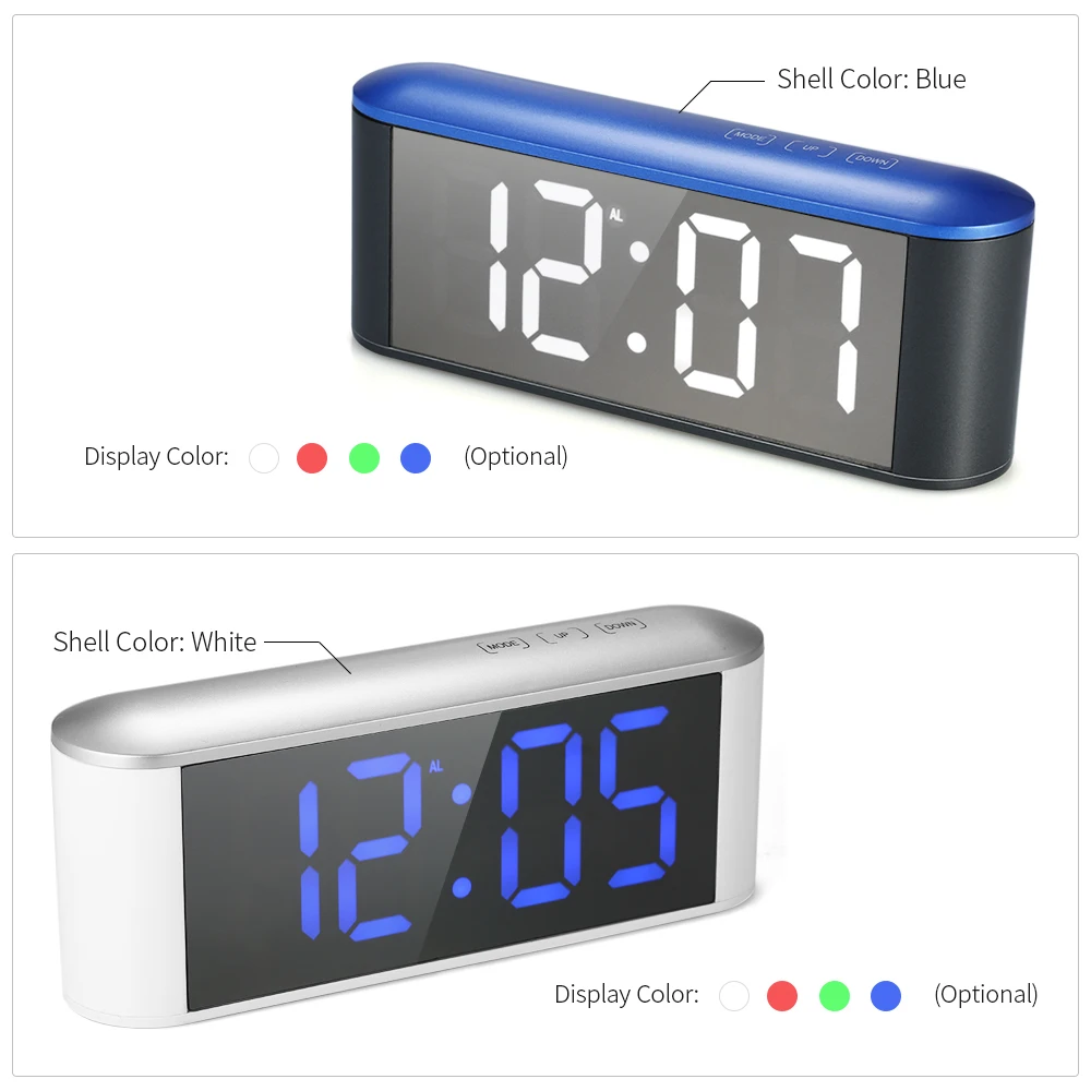 Настольные часы с питанием от USB, 12 H/24 H, с функцией повтора сигнала, регулируемый светодиодный, с подсветкой, цифровой будильник, с сенсорным управлением, светодиодный, зеркальные часы
