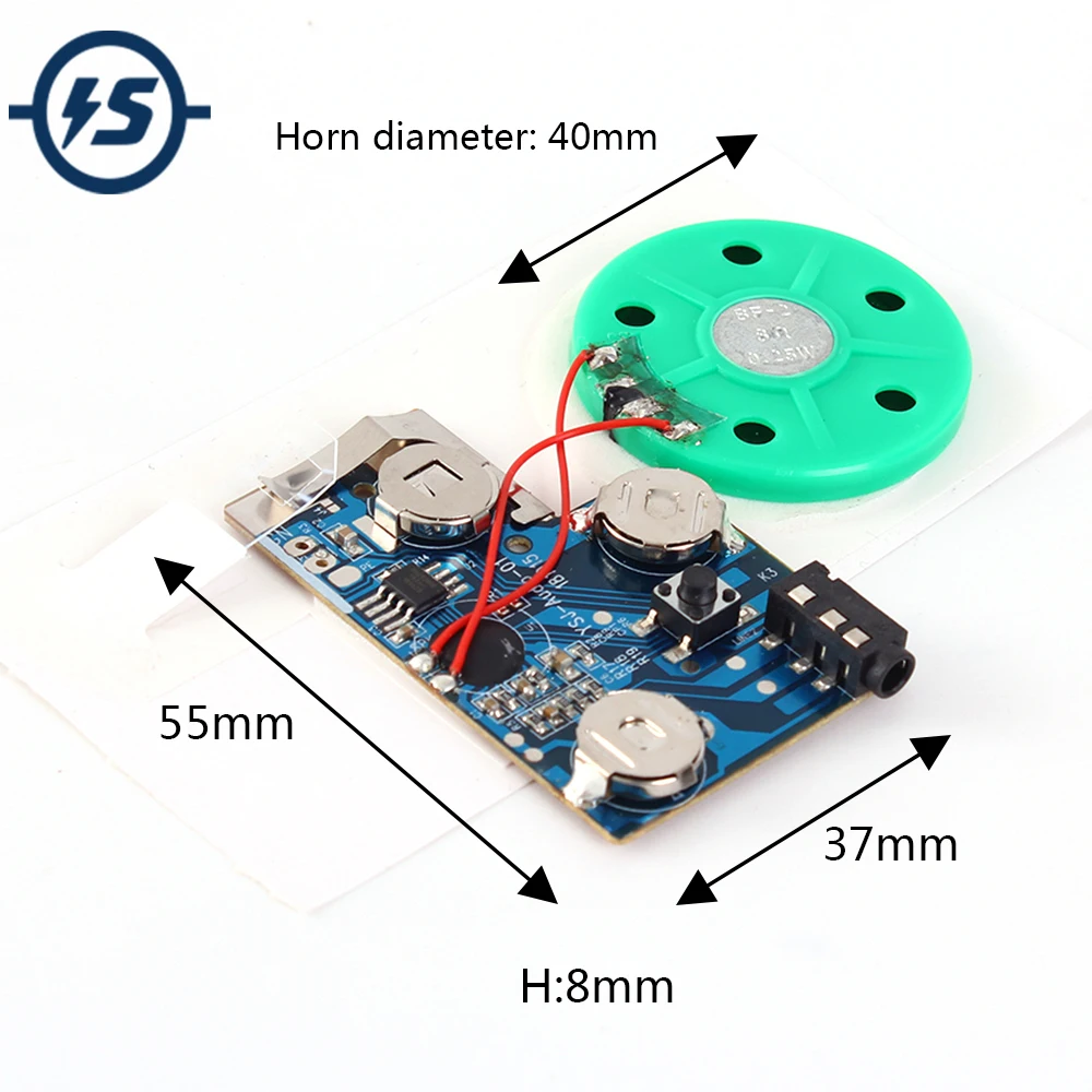 

Recordable Voice Module 120S Sound Music Gift Greeting Light Control Card IC Voice Music Talking Recorder Module