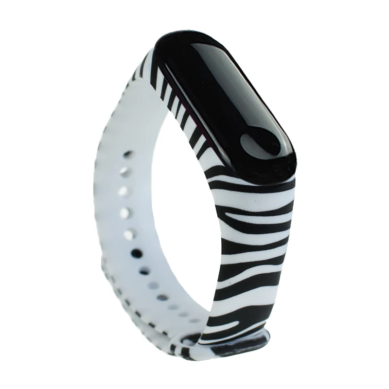 1pc Printing Silicone Bracelet Strap Wristband Wrist Band Replacement Strap For Xiaomi Mi Band 3 Watch Smart Watch Accessories - Цвет: 04