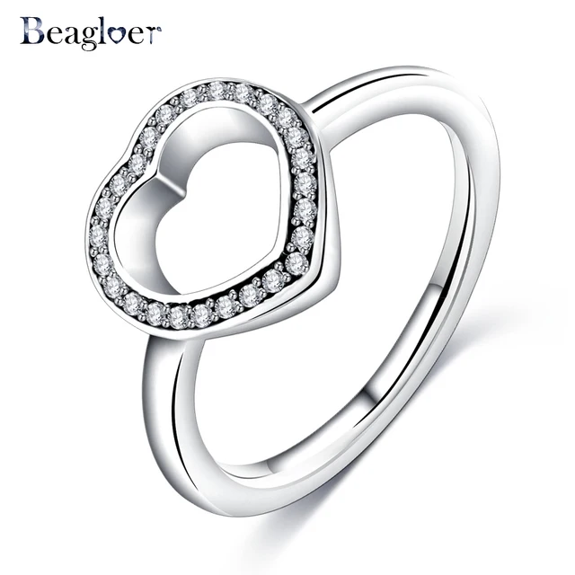 Beagloer Fashion Silver Color Rings Elegance Clear CZ Flower Finger Rings For Wo Beagloer Fashion Silver Color Rings Elegance Clear CZ Flower Finger Rings For Wo