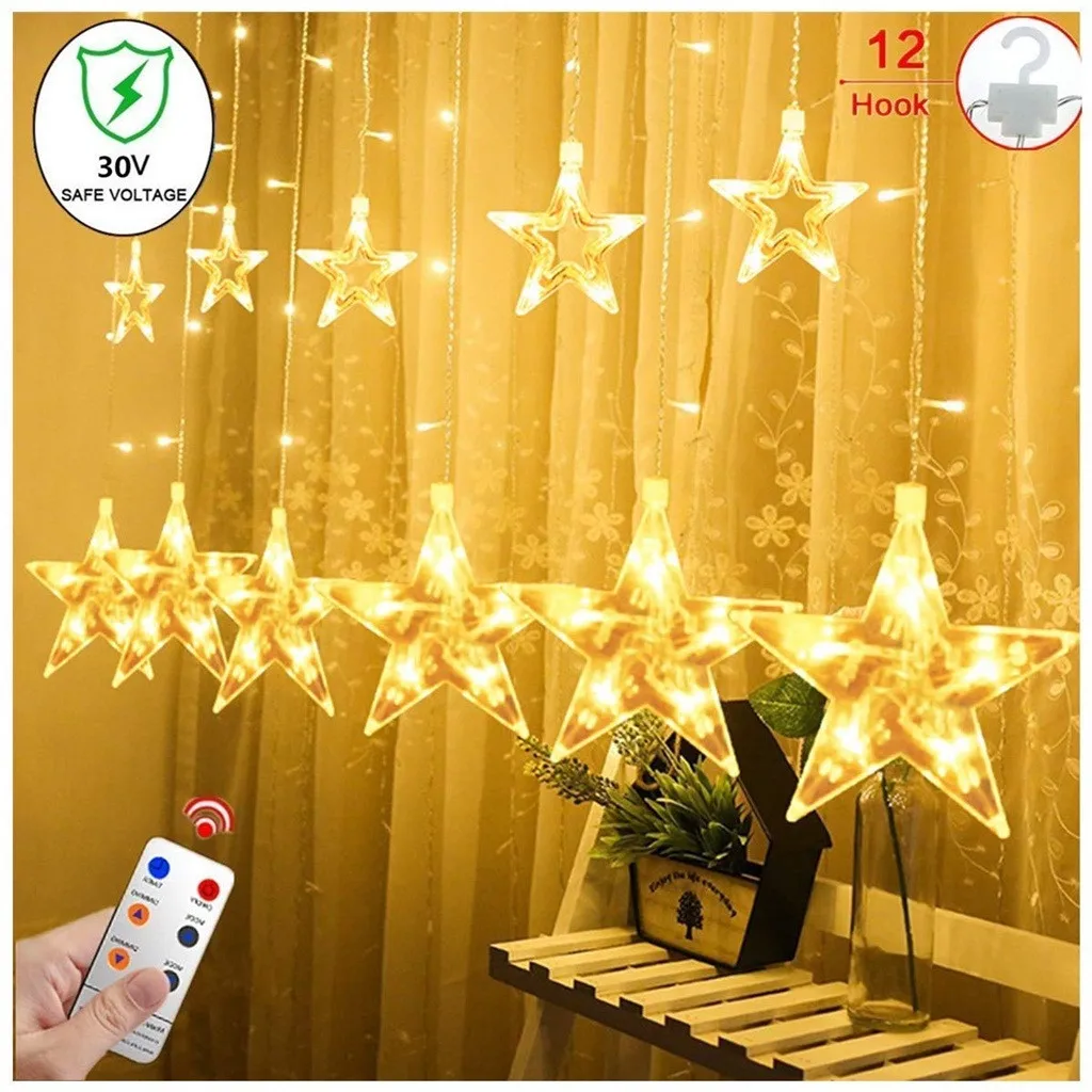 

online star item Household necessities Star Curtain Light Pentagram LED String Wedding Interior Decoration shop owner recommend