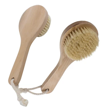 

Natural Bristle Long Handle Wooden Bath Shower Body Back Spa Brush