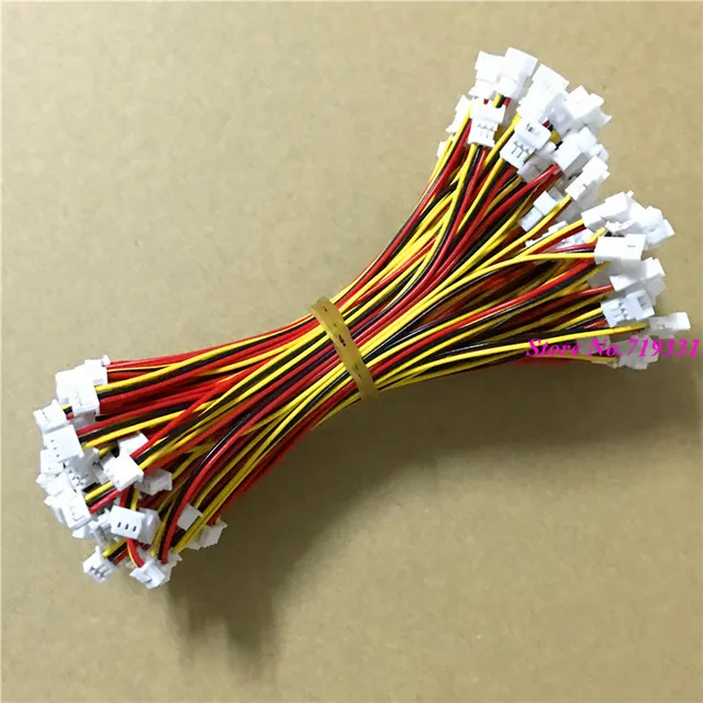 100pcs Micro Mini JST 1.25mm 3pin Female to Male Connector with Wire