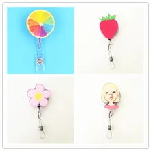 1pcs Fashion Cartoon Characters Retractable Badge Reel Student Nurse Business Card ID Badge Holder With Belt Clip