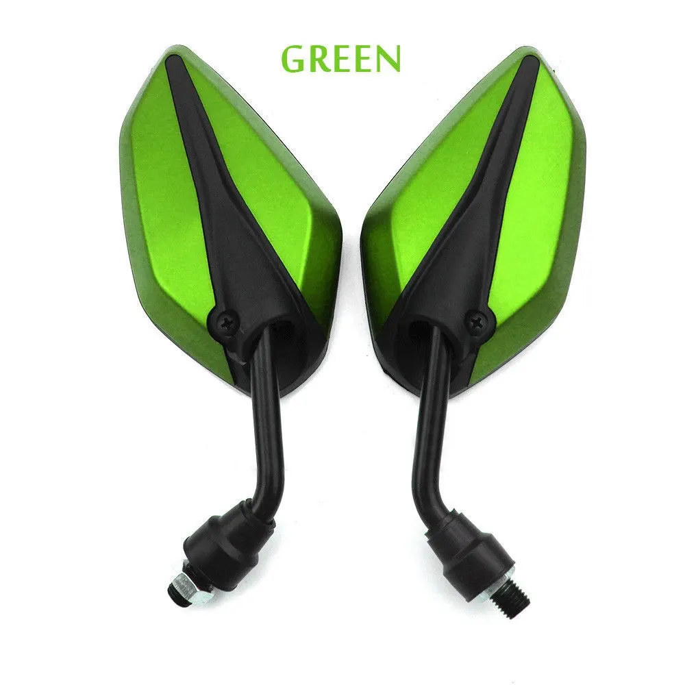1Pair Universal Motorcycle Scooter Rearview Side Mirrors 22MM Handlebar Black/Blue/Green/Red For Honda For Suzuki