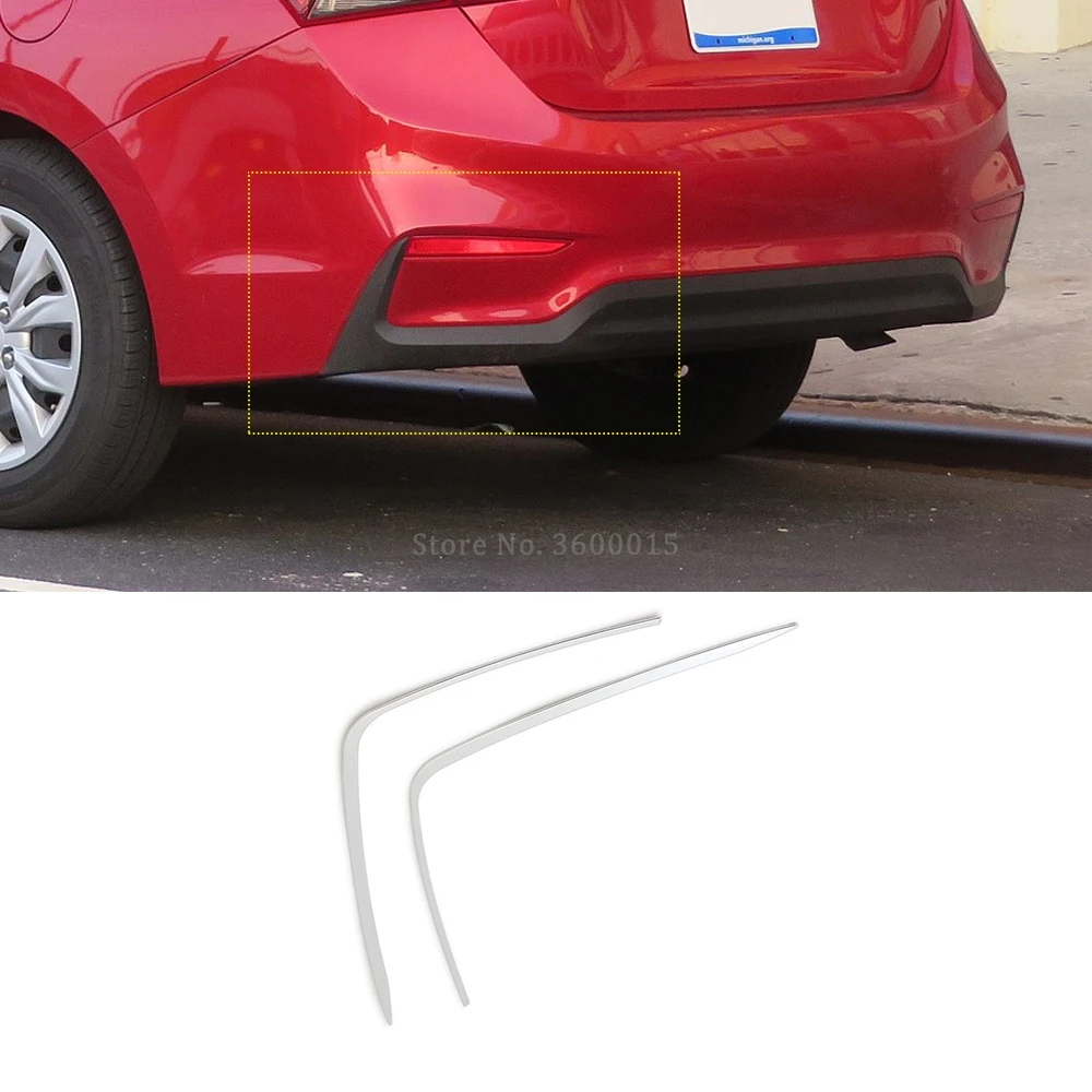 Для Hyundai Verna Solaris Accent 2018 2020 хромированная полоса для заднего нижнего бампера