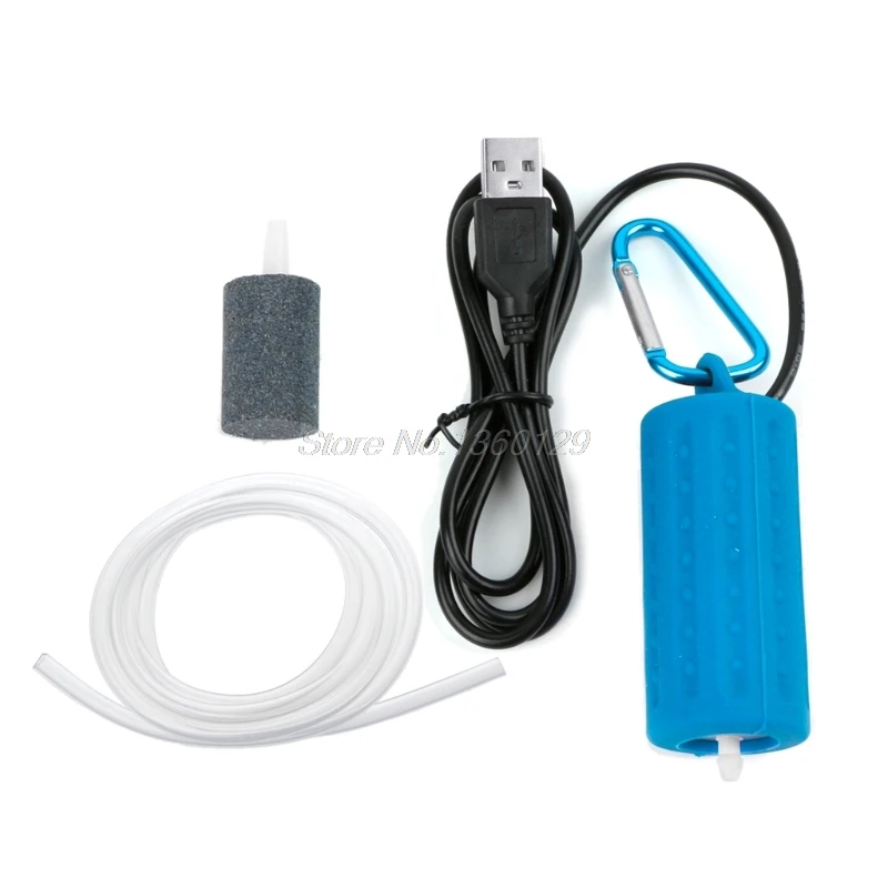 Портативный Миниатюрный аквариум с USB Аквариум кислородный воздушный насос бесшумный энергосберегающий компрессор Прямая поставка - Цвет: Blue