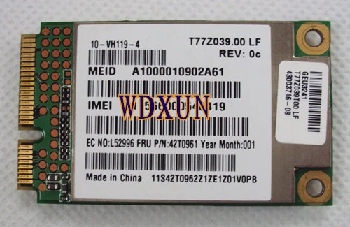 Gobi1000 undp-1 FRU: 42t0961 X200 X301 T400 W500 T500 3G беспроводной сетевой карты