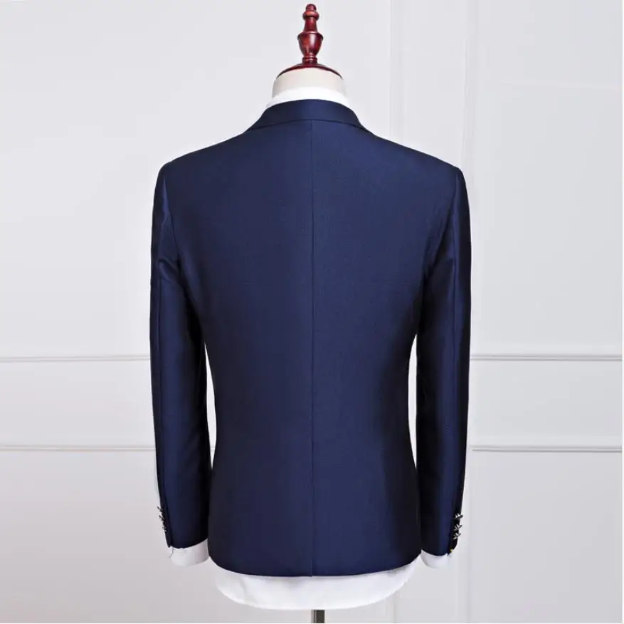 Latest Slim Fit Best Tailored Suits Wedding Navy Blue Suits Men Blazer Business Tuxedo Mens Grooming Dinner Prom Suits Coat Pant