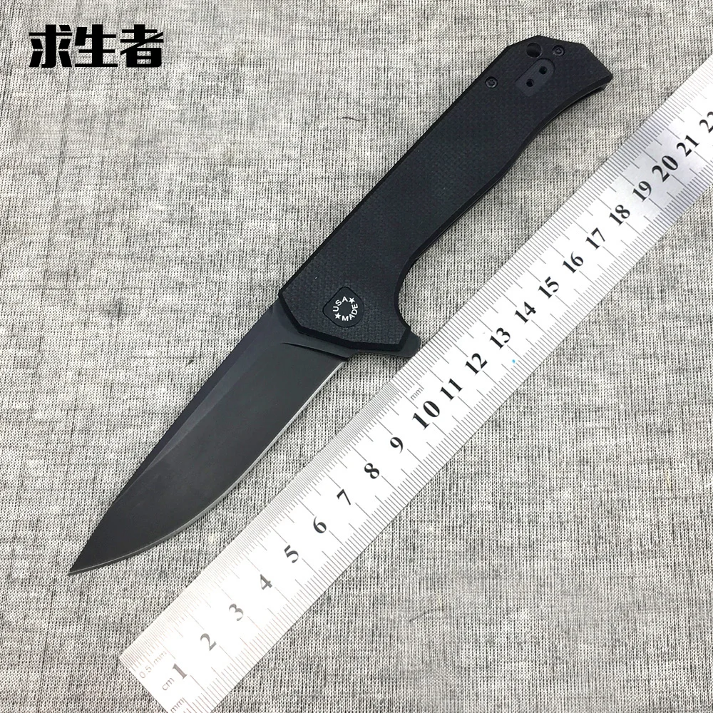 

0804 ball bearing Folding Knife steel G10 Titanium plating Handle D2 Camping Hunt pocket Survival Knife EDC Tools
