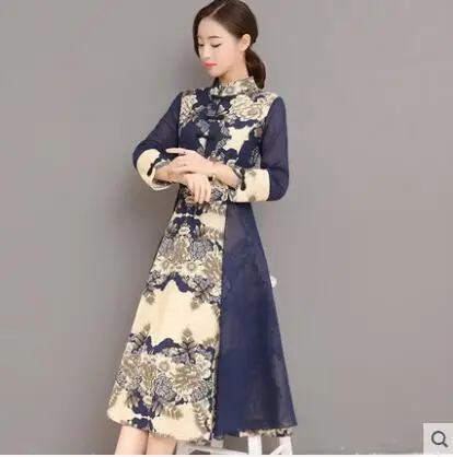 Cheongsam платье летнее платье для девочек тонкий Традиционный китайский костюм для элегантная женская обувь; Большие размеры 33–41 длинные qipao длинное платье cheongsam