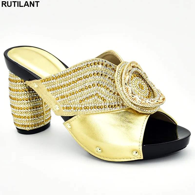 

New Arrival Slip on Shoes for Women Ladies Sandals with Heels Designer Shoes Women Luxury 2019 Rhinestone Wedding Party Shoes