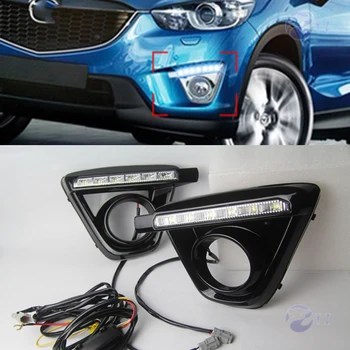 

Car Flashing 1 Set DRL For Mazda CX-5 cx5 cx 5 2012 2013 2014 2015 2016 LED DRL Daytime Running Lights Daylight Fog light cover