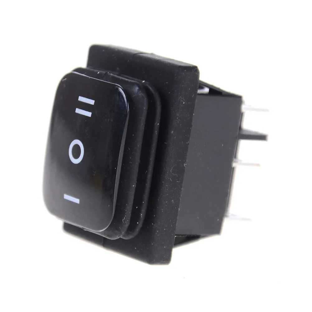 

10A/250V 6Pin Rocker Switch 3 Position Waterproof Black Locking ON-OFF-ON DPDT