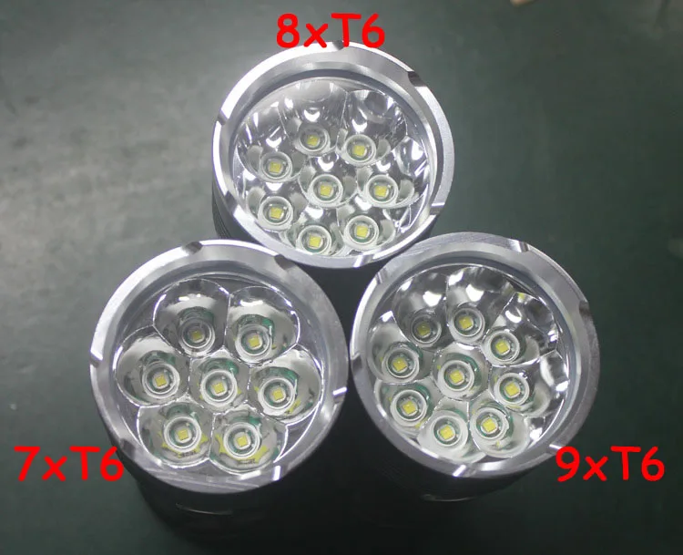 Free Shipping 3T6 4T6 5T6 6T6 7T6 8T6 9T6 10T6 12 x XM-L T6 LED Flashlight Torch Use 4 x 18650 lantern Lamp Light