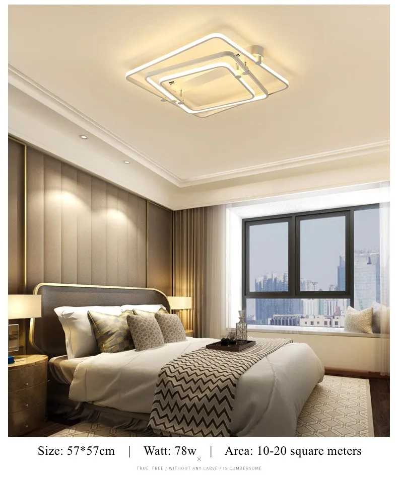 square art deco led ceiling lamps bedroom living room 6