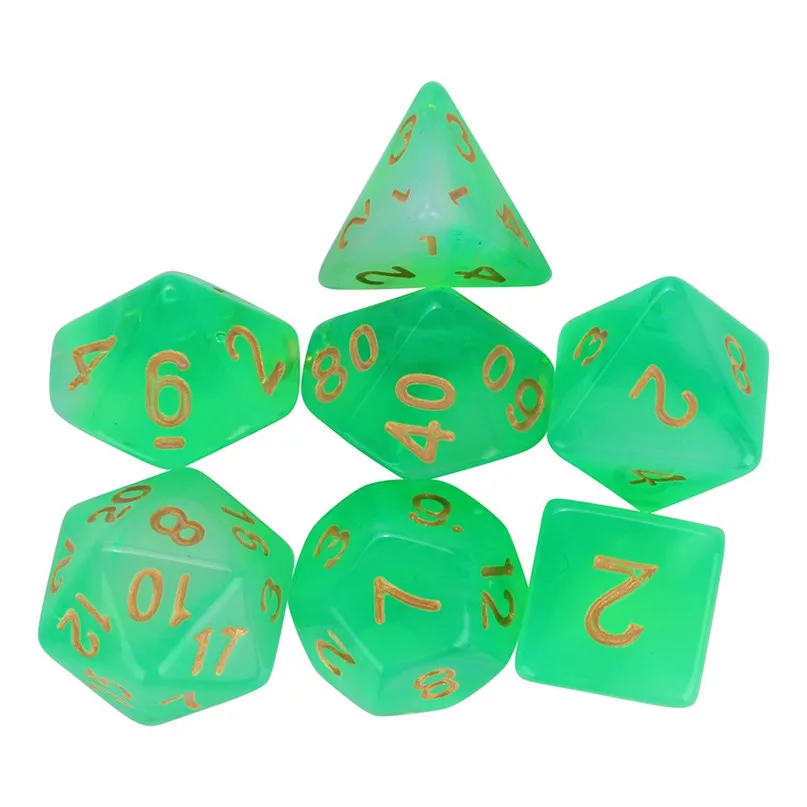  7pcs Dice For TRPG Game Dungeons & Dragons Polyhedral D4-D20 Multi Sided Digital Dice transparent multifaceted tweezers #2h07 (3)