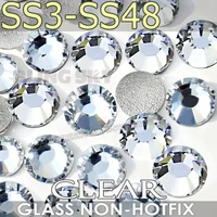 Super Clear SS3 SS4 SS5 SS6 SS10 SS20 SS30 для ногтей стразами Блеск Кристалл украшения DIY не Горячая фиксация страз декор стразами - изображение