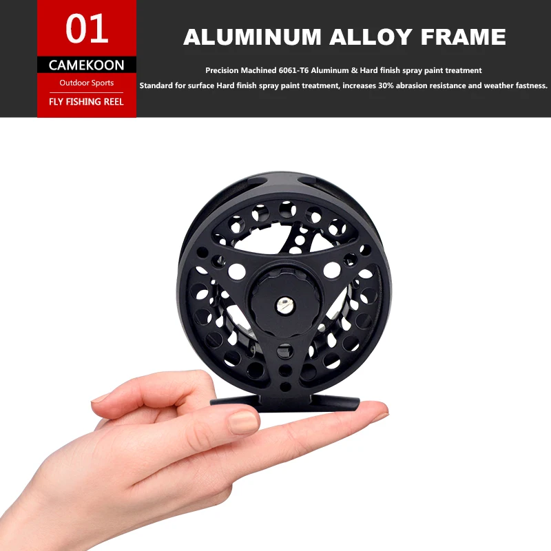 CAMEKOON Fly Fishing Reel 3/4wt 5/6wt Large Arbor Aluminum Light Weight Fly Reel Hand-Changed Fishing Reel