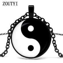 2018 new hot sale retro yin and yang pendant necklace tattoo necklace necklace pure handmade chain yin and yang jewelry