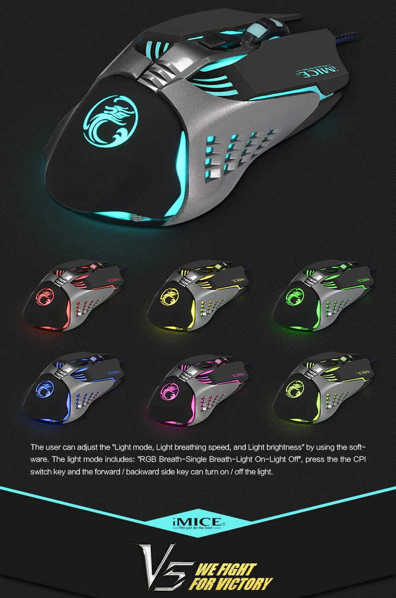 mouse with colorful LED