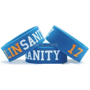 

300pcs One Inch Linsanity Jeremy Lin Inspired wristband silicone bracelets free shipping by DHL express